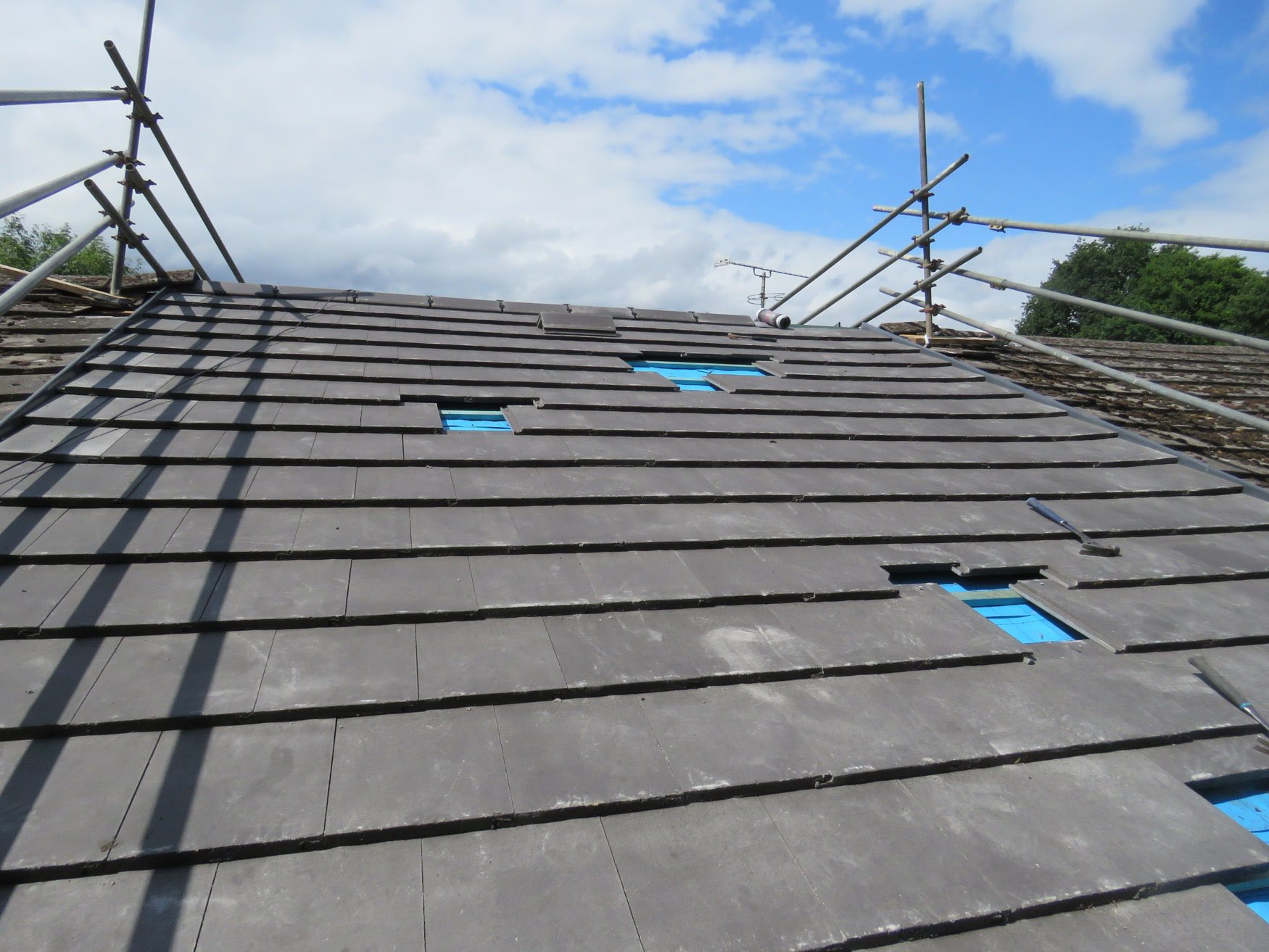Natural slate roof repair in Port Isaac